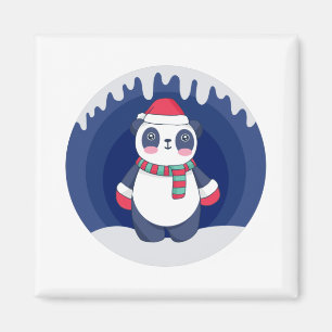 Just a girl who loves pandas, Cute Christmas Panda Magnet