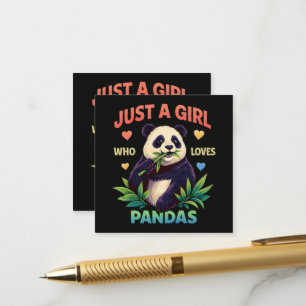 Just a Girl Who Loves Pandas Cute Enclosure Card