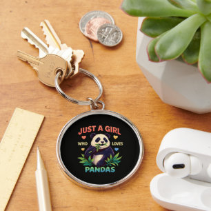 Just a Girl Who Loves Pandas Cute Key Ring
