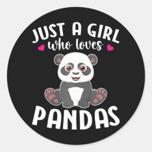 Just A Girl Who Loves Pandas Cute Panda Classic Round Sticker