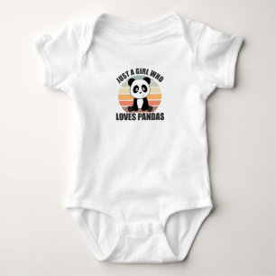 Just A Girl Who Loves Pandas Cute Panda Vintage Baby Bodysuit