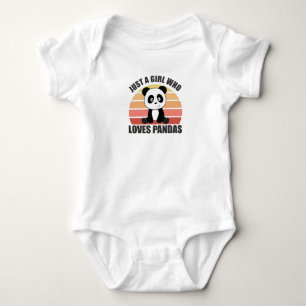 Just A Girl Who Loves Pandas Cute Panda Vintage Baby Bodysuit