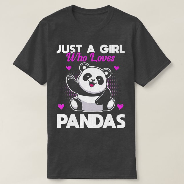 Just A Girl Who Loves Pandas Cute Pandas (3)  T-Shirt (Design Front)