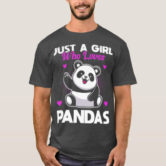 Just A Girl Who Loves Pandas Cute Pandas (3)  T-Shirt
