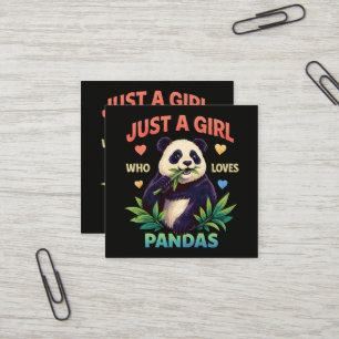 Just a Girl Who Loves Pandas Cute Square Business Card