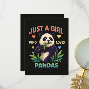 Just a Girl Who Loves Pandas Cute Thank You Card
