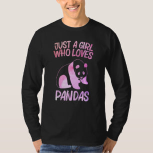 Just A Girl Who Loves Pandas For Women Cat Bear Cu T-Shirt