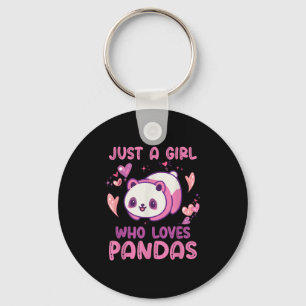 Just A Girl Who Loves Pandas Funny Quote Cute Pand Key Ring
