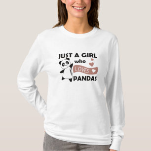Just A Girl Who Loves Pandas Sweet Hearts For T-Shirt