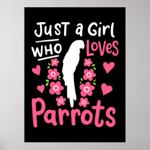 Just A Girl Who Loves Parrot Poster