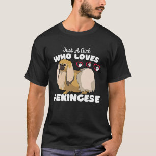 Just A Girl Who Loves Pekingese Cute Dog Kids T-Shirt