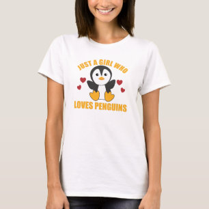 Just A Girl Who Loves Penguins Cute Penguin Heart T-Shirt