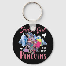 Just A Girl Who Loves Penguins Floral