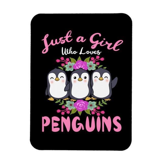 Just A Girl Who Loves Penguins Gift Women Penguin Magnet (Vertical)