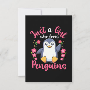 Just A Girl Who Loves Penguins RSVP Card