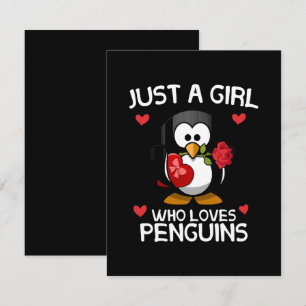 Just a Girl Who Loves Penguins RSVP Card