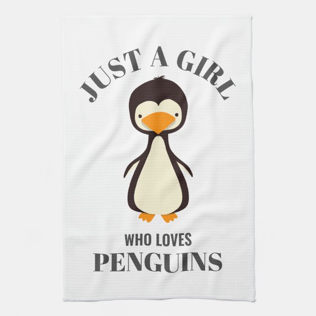 Just a girl who loves Penguins Tea Towel (Vertical)