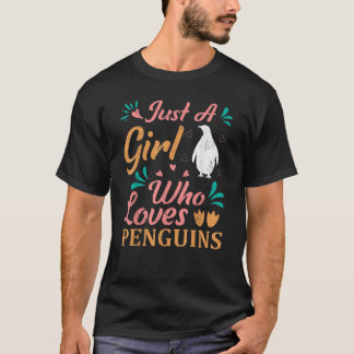 Just A Girl Who Loves Penguins Women Penguin Lover T-Shirt
