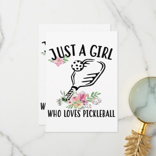 Just a girl who loves Pickleball Thank You Card (Front/Back In Situ)