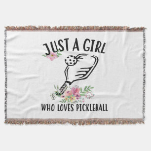 Just a girl who loves Pickleball Throw Blanket
