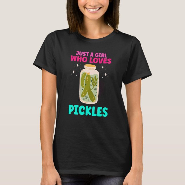 Just A Girl Who Loves Pickles Canning  Vegan T-Shirt (Front)