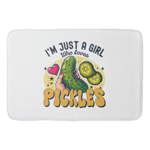 Just A Girl Who Loves Pickles - Funny Vegan Bath Mat