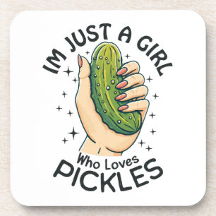 Just A Girl Who Loves Pickles - Funny Vegan Coaster
