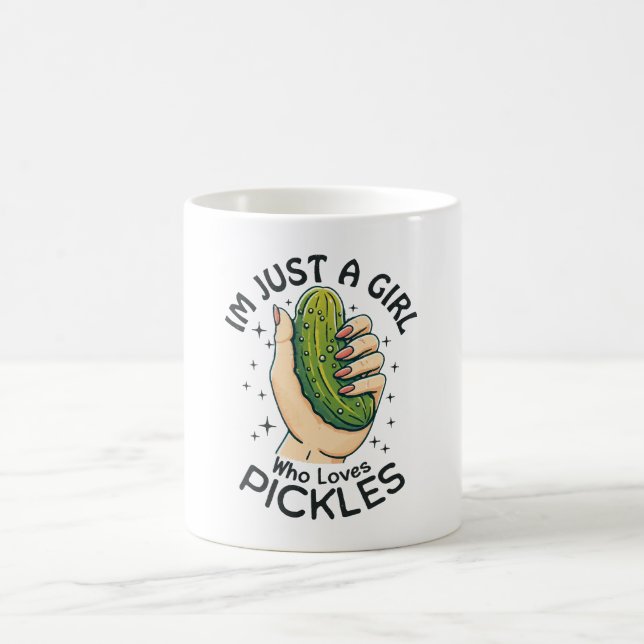 Just A Girl Who Loves Pickles - Funny Vegan Coffee Mug (Center)