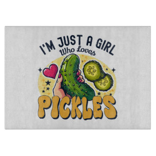 Just A Girl Who Loves Pickles - Funny Vegan Cutting Board