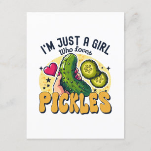 Just A Girl Who Loves Pickles - Funny Vegan Enclosure Card