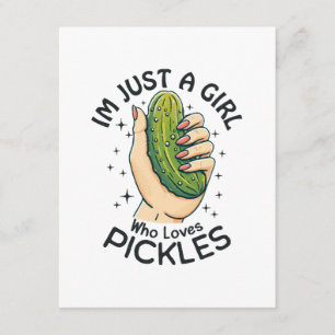 Just A Girl Who Loves Pickles - Funny Vegan Enclosure Card