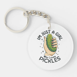 Just A Girl Who Loves Pickles - Funny Vegan Key Ring