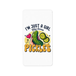 Just A Girl Who Loves Pickles - Funny Vegan Label