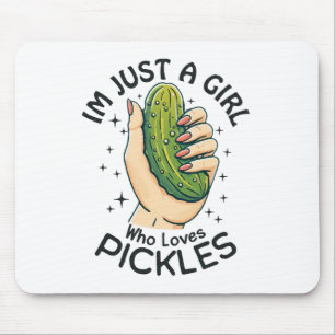 Just A Girl Who Loves Pickles - Funny Vegan Mouse Pad