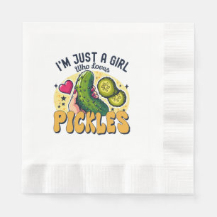 Just A Girl Who Loves Pickles - Funny Vegan Napkin