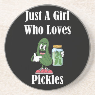 Just A Girl Who Loves Pickles Pickle Coaster