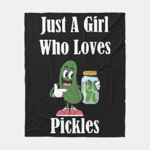 Just A Girl Who Loves Pickles Pickle Fleece Blanket