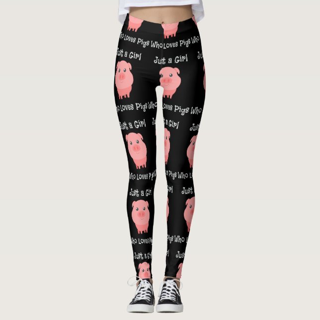 Just a Girl Who Loves Pigs Baby Pig Leggings (Front)