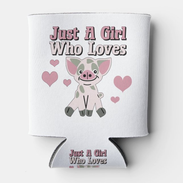 Just A Girl Who Loves Pigs Can Cooler (Front)