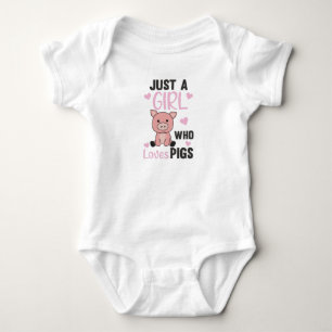 Just A Girl Who Loves Pigs Cute Pig Piglet Baby Bodysuit