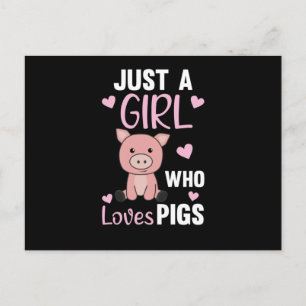 Just A Girl Who Loves Pigs Cute Pig Piglet Postcard