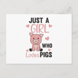 Just A Girl Who Loves Pigs Cute Pig Piglet Postcard