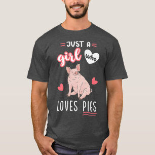 Just A Girl Who Loves Pigs Farm Animal Premium  T-Shirt