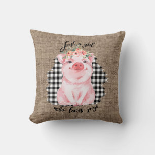 Just a Girl Who Loves Pigs Home Decor Cushion