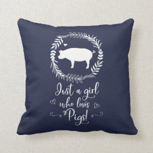 Just A Girl Who loves Pigs Silhouette Cushion