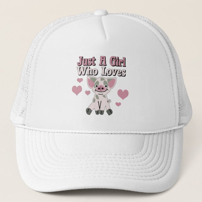 Just A Girl Who Loves Pigs   Trucker Hat (Front)