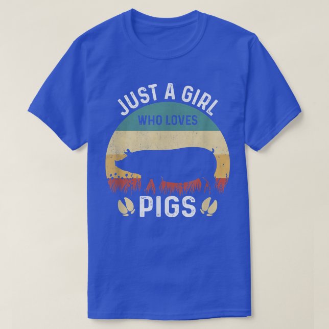 Just A Girl Who Loves Pigs, Women Kids Sunset Pigs T-Shirt (Design Front)