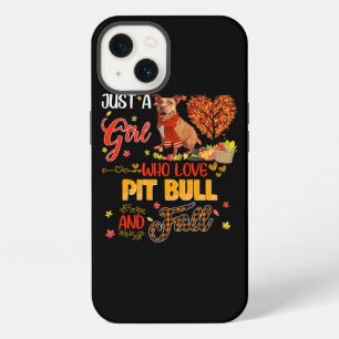 Just A Girl Who Loves Pitbull And Fall Pumpkin Aut iPhone 13 Case