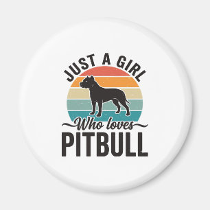 Just a Girl Who Loves Pitbull Vintage Dog Design_1 Magnet