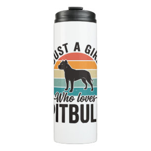 Just a Girl Who Loves Pitbull Vintage Dog Design_1 Thermal Tumbler